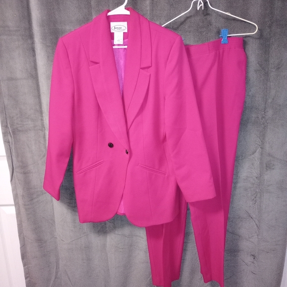 Vintage Pants - Vintage Joyce Hot Pink Pants Suit Size 10